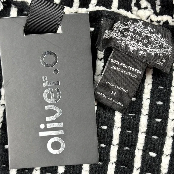 NWT Oliver.O Chenille Knit Hooded Cardigan Sweater Hearts Gray Pink White Sz M - Picture 8 of 9